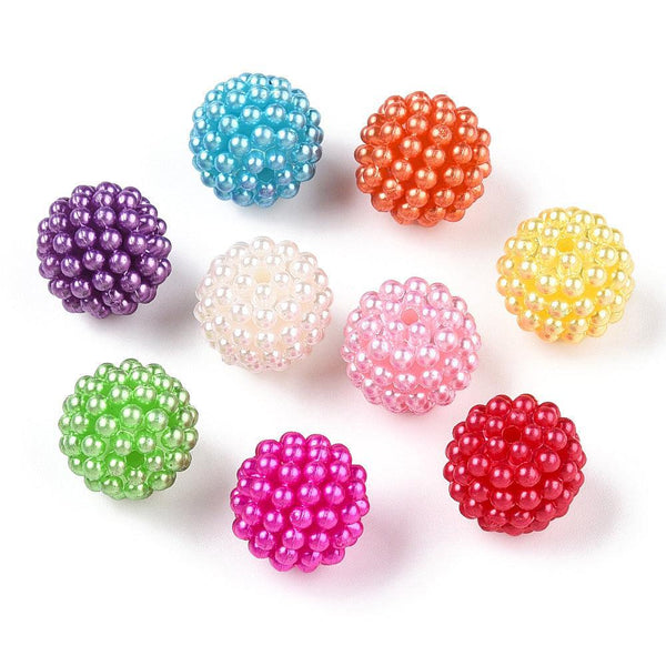Acryl kraal ovaal / rond 17.5x17mm multicolor (per 5 stuks) | FRIS