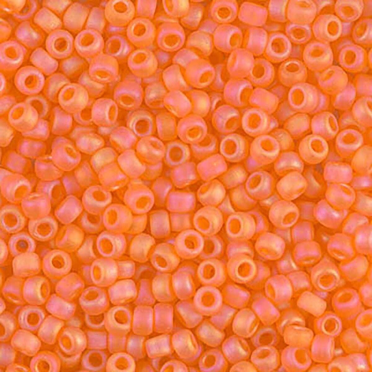 Miyuki rocailles 8-138FR matte transparant oranje AB 8/0 (3mm) - 5 gram-Kralen-Kraaltjes van Renate