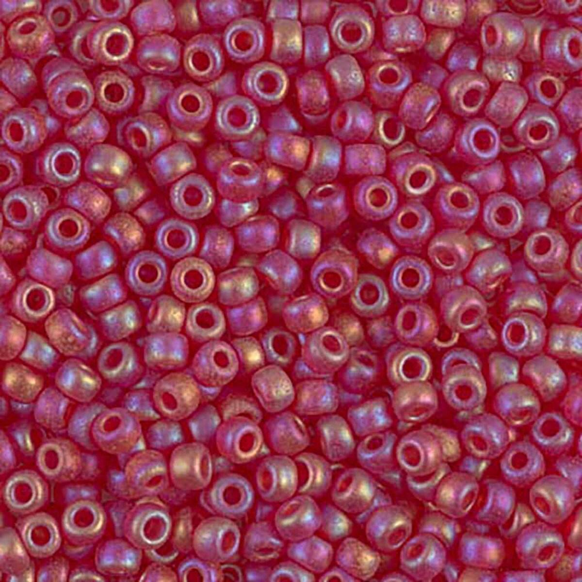 Miyuki rocailles 8-141FR matte transparant ruby ab 8/0 (3mm) - 5 gram-Kralen-Kraaltjes van Renate
