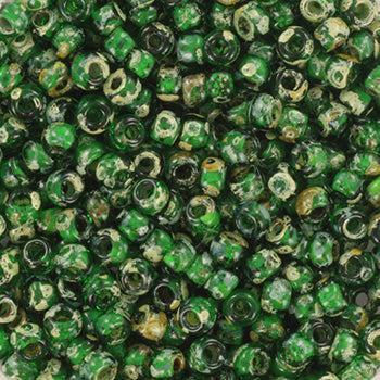 Miyuki rocailles 8-4507 transparant picasso green 8/0 (3mm) - 5 gram-Kralen-Kraaltjes van Renate