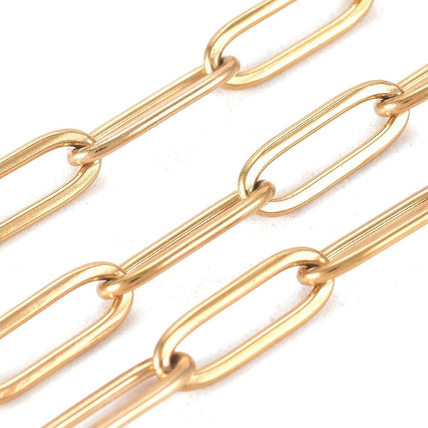 Stalen goldplated schakelketting 5mm | Lucardi-NL