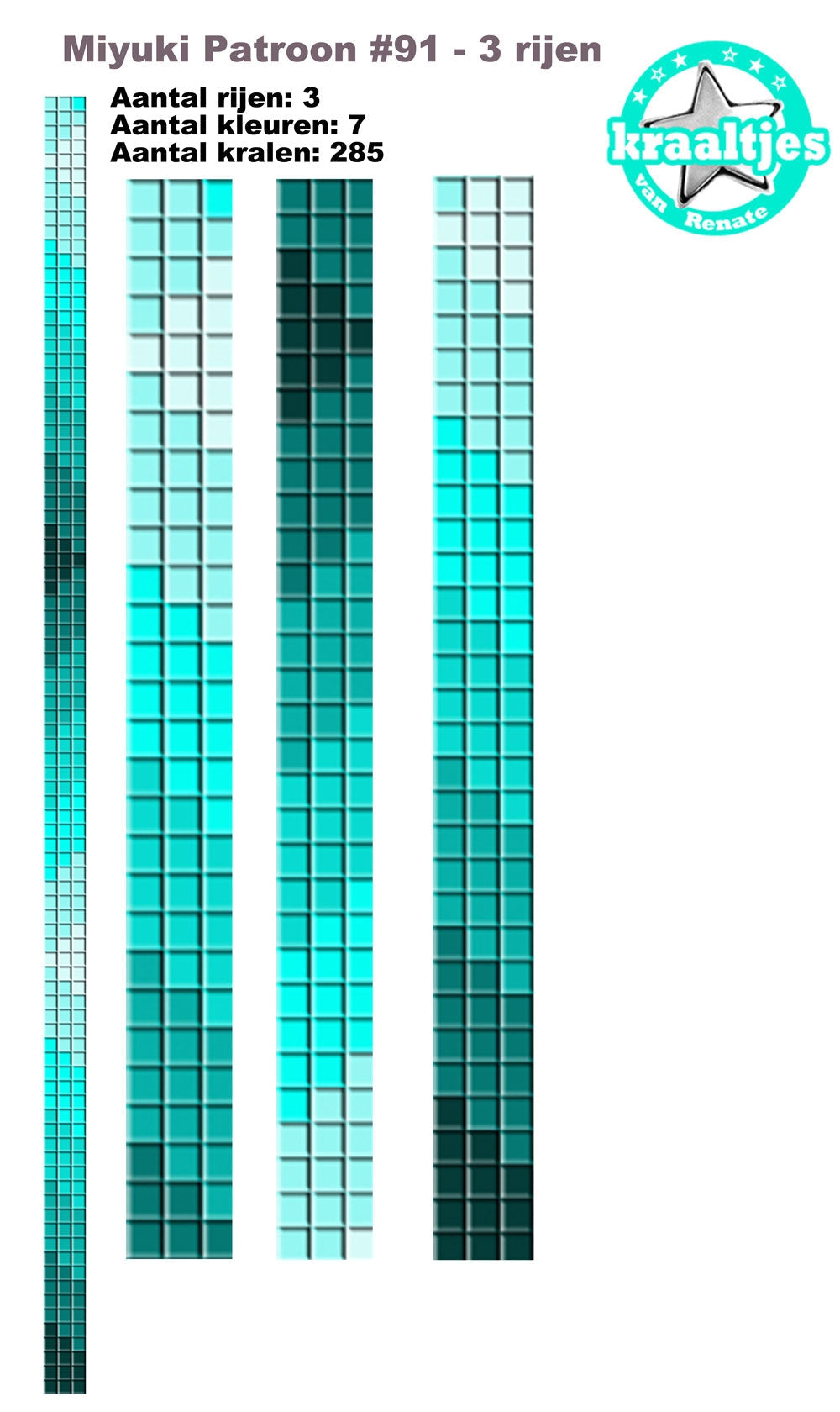 Miyuki weef patronen 3 rijen