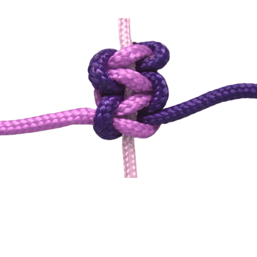 macrame knoop dubbele weitasknoop