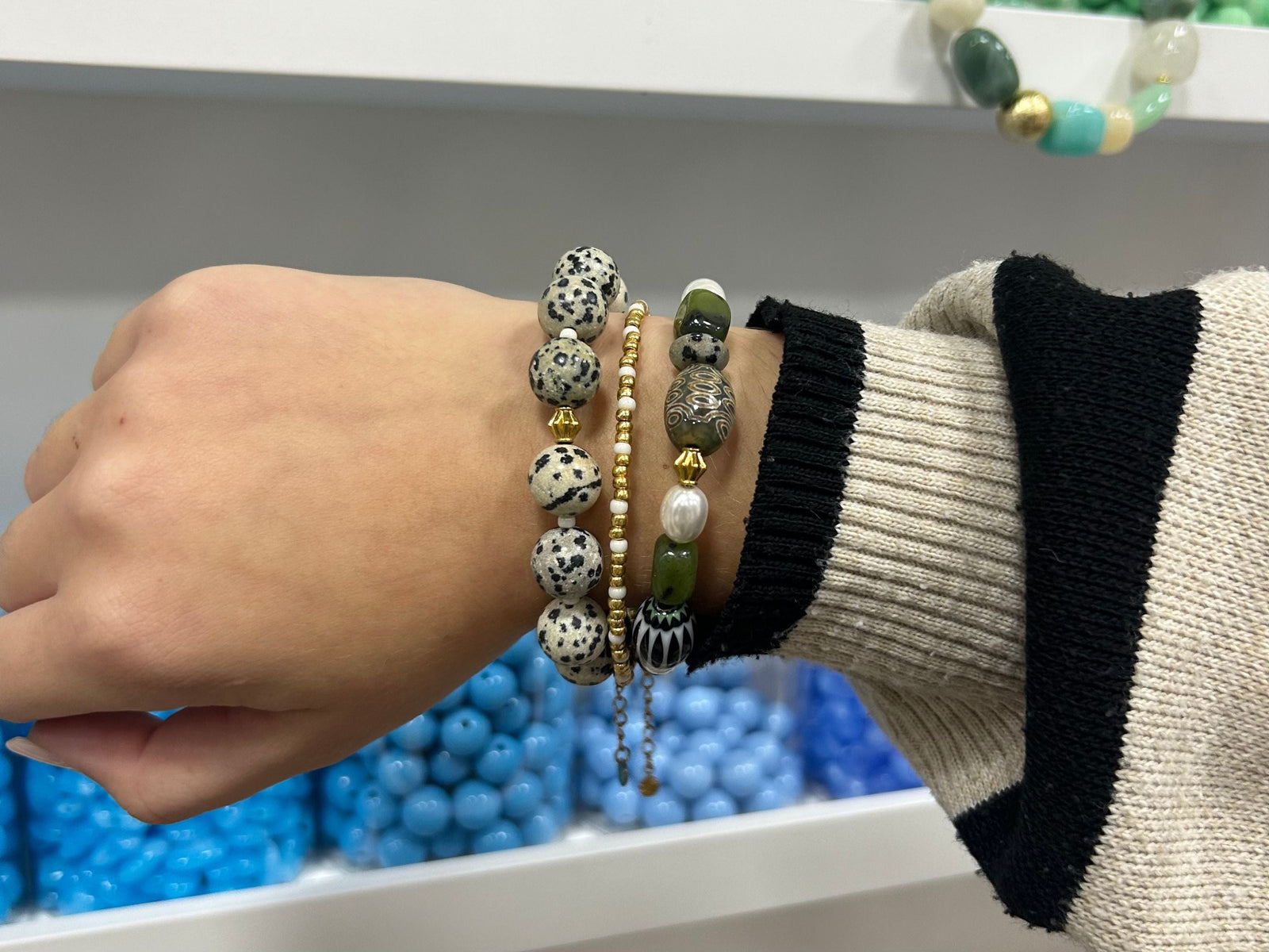 DIY | Armbandenset met dalmatiër jaspis