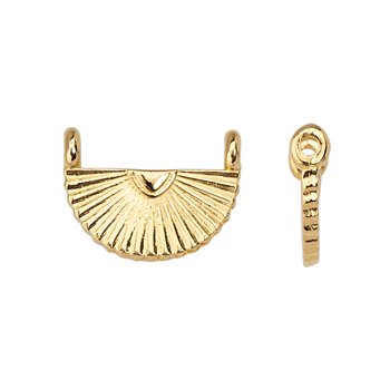 Bedel tussenzetsel strepen DQ 24K goud 16mm - per stuk