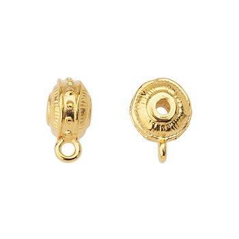 Bedel kraal met oog DQ 24k goud 12.5mm - per stuk
