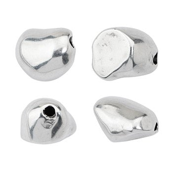 Bedel pearl bead RVS zilver 13,5mm - per stuk