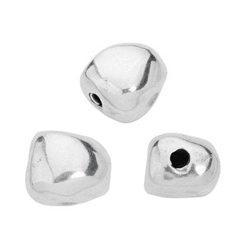 Bedel pearl bead RVS zilver 12mm - per stuk