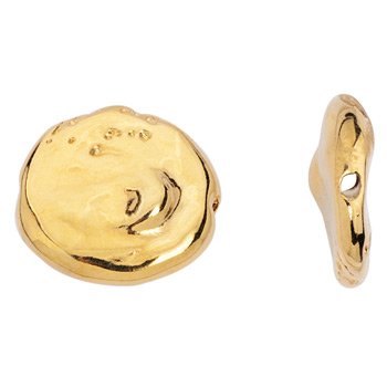 Bedel pearl bead plat DQ 24K goud 19mm - per stuk