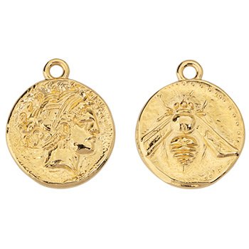 Bedel munt bedrukt DQ 24K goud 20mm - per stuk