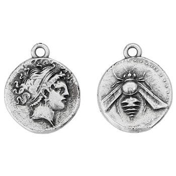 Bedel munt bedrukt DQ zilver 20mm - per stuk