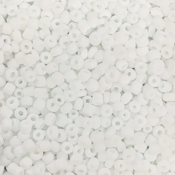 Rocailles glas Frosted white 12/0 (2mm) - 20 gram-Kraaltjes van Renate