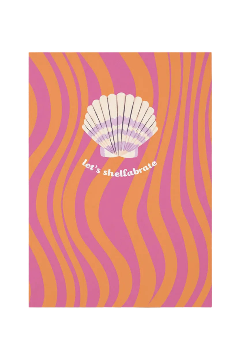 Sieraden Kaartjes "Let's Shellabrate" Oranje-roze - per stuk