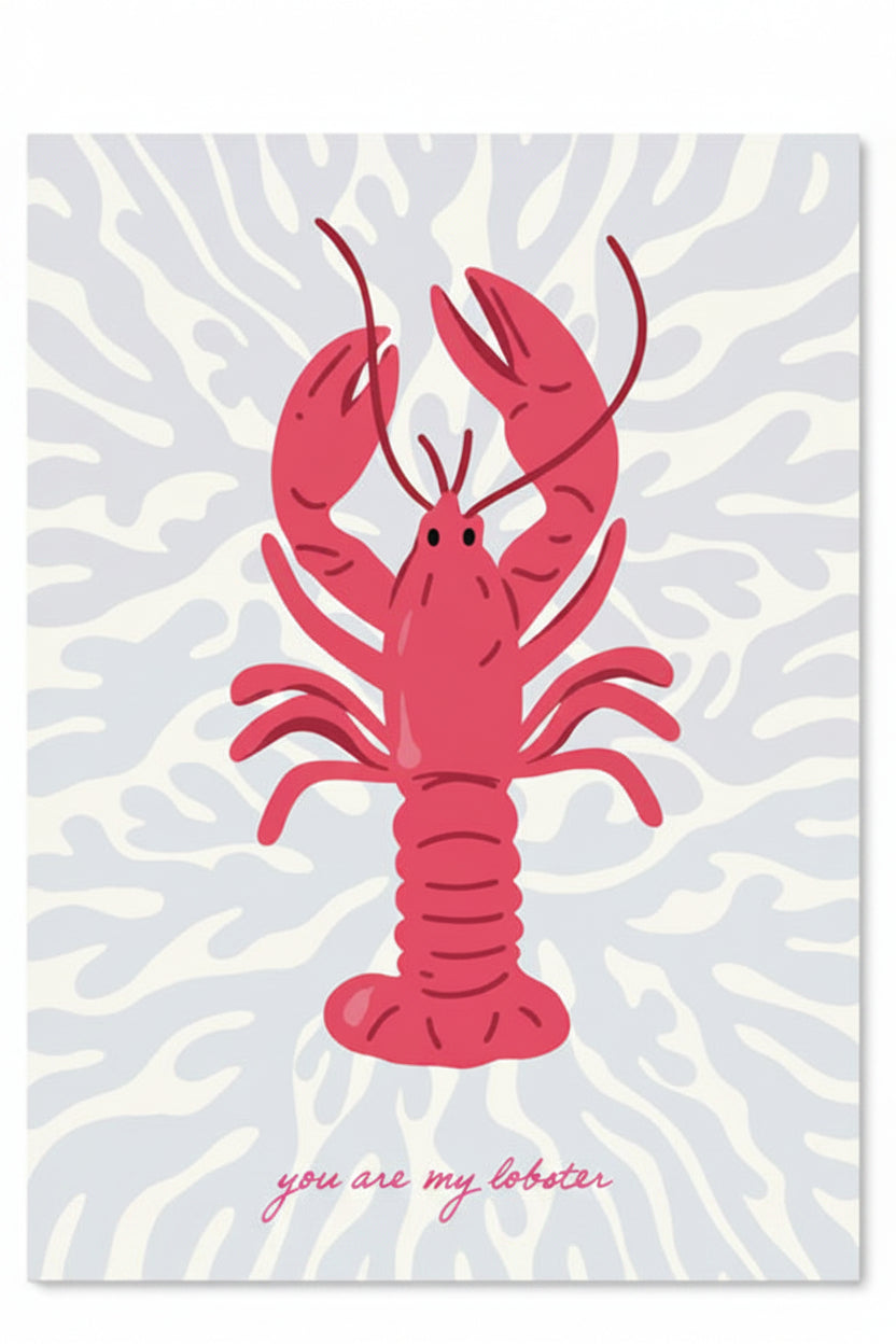 Sieraden Kaartjes "You are my Lobster" Blauw-rood - per stuk