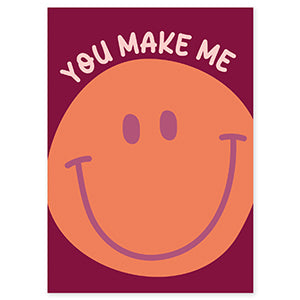 Sieraden Kaartjes "You Make Me" Port rood-oranje-lichtroze-paars - per stuk