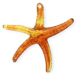 Acryl Hanger Zeester Amber bruin 88mm - per stuk
