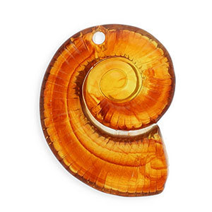 Acryl Hanger Schelp Amber bruin 70mm - per stuk