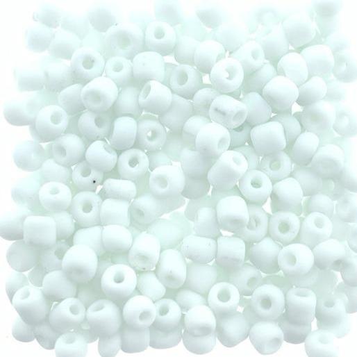 Rocailles glas Mat Wit 6/0 (4mm) - 20 gram-Kraaltjes van Renate