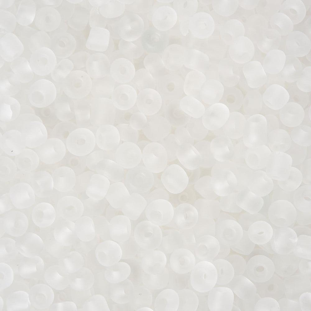 6/0 Rocailles - matt clear white 4mm-Kralen-Kraaltjes van Renate