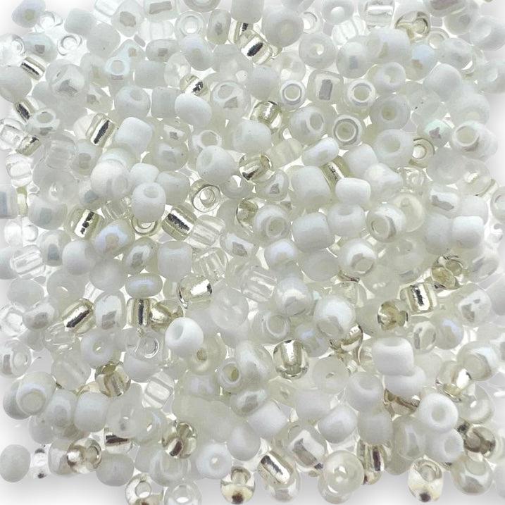 8/0 Rocailles - #288 Mix white 3mm-Kralen-Kraaltjes van Renate