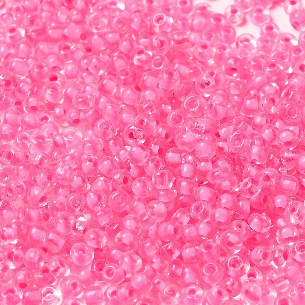 8/0 Rocailles - hot pink inside colour 3mm-Kralen-Kraaltjes van Renate
