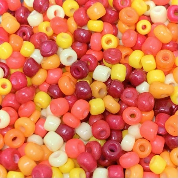 Rocailles glas mix Girl on fire 8/0 (3mm) - 20 gram-Kraaltjes van Renate