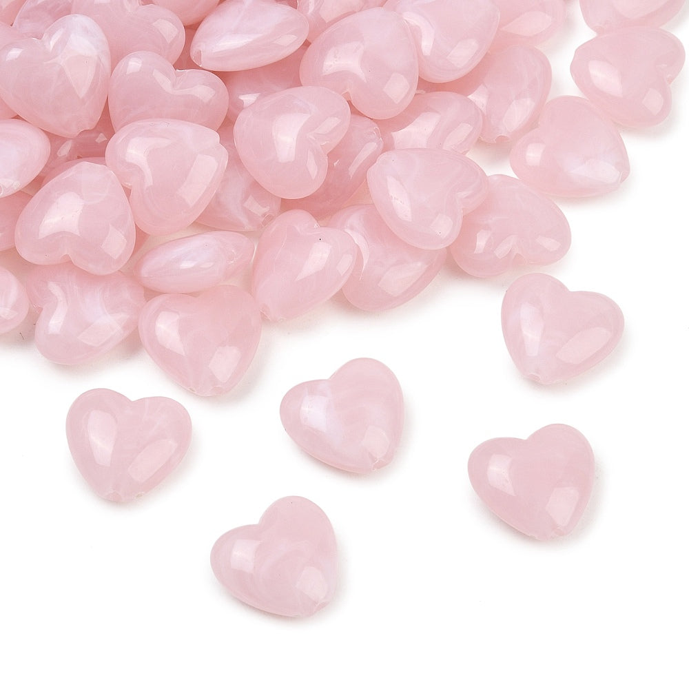 Acryl Kralen Hart Roze 18mm - per stuk