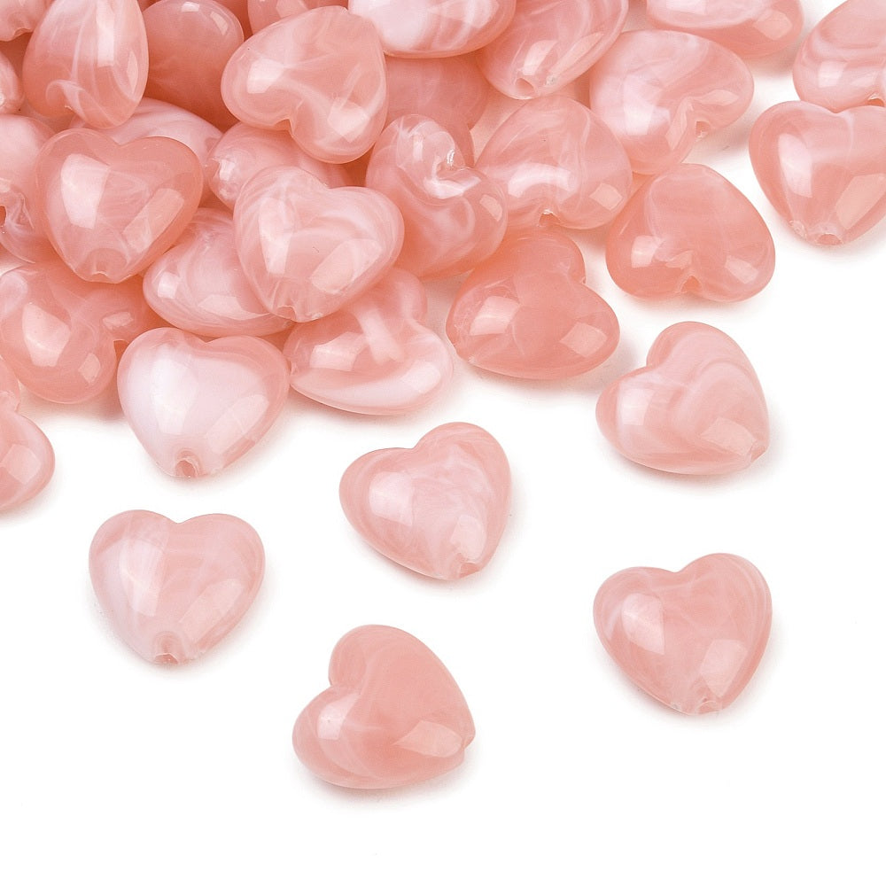 Acryl Kralen Hart Coral 18mm - per stuk