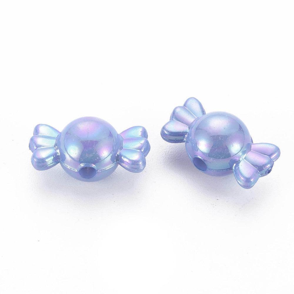 Acryl AB candy blue 17mm - per 24 stuks-bedels-Kraaltjes van Renate