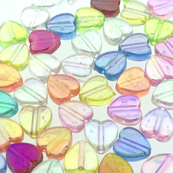 Acryl AB hartjes mix 8x8mm - 40 stuks-Kraaltjes van Renate