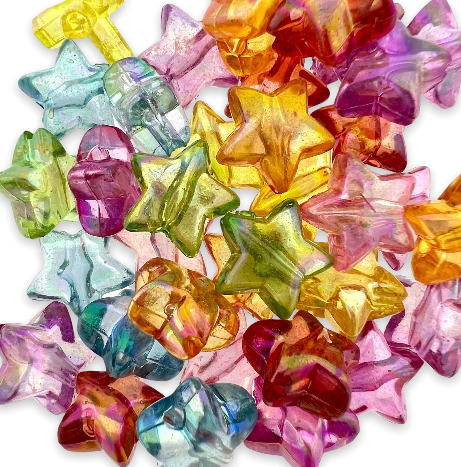 Acryl AB sterren mix 10,5x6mm - 35 stuks-Kralen-Kraaltjes van Renate