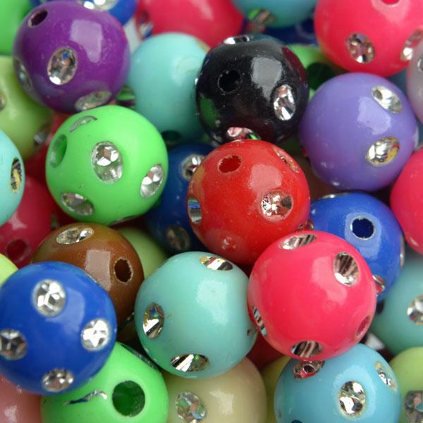 Acryl Bling rond mix 10mm - 22 stuks-Kraaltjes van Renate