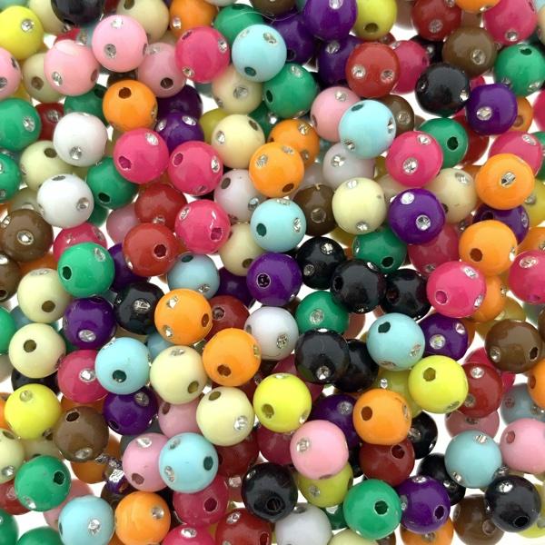 Acryl Bling rond mix 6mm - 95 stuks-Kraaltjes van Renate