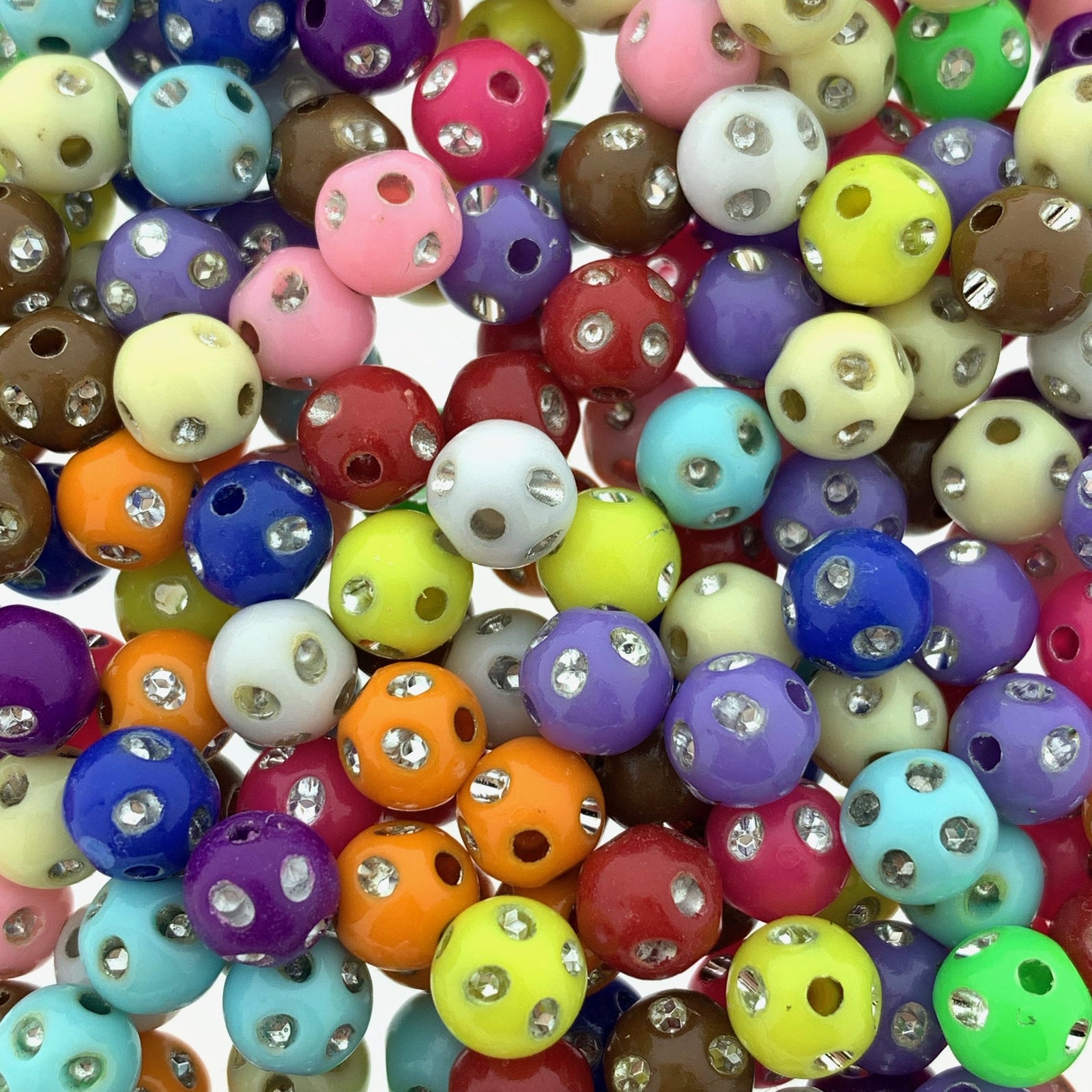 Acryl Bling rond mix 8mm - 45 stuks-Kraaltjes van Renate