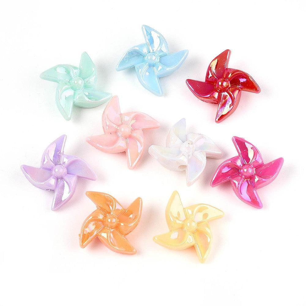 Acryl Bloem 20x20mm Multicolor - 5 stuks-Onderdelen-Kraaltjes van Renate