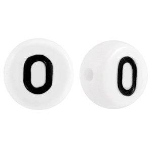 Letterkraal acryl getal 0 wit 7mm - 10 stuks-Kraaltjes van Renate