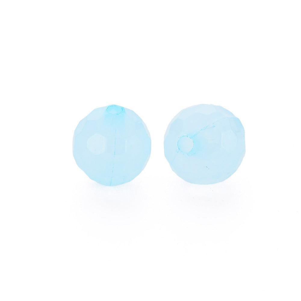 Acryl Facet rond blauw 10mm - 25 stuks-Kralen-Kraaltjes van Renate