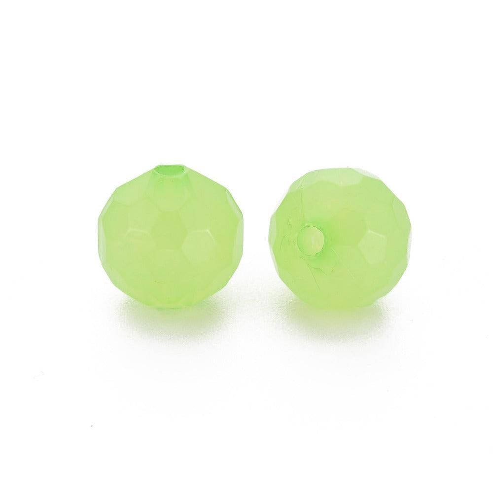 Acryl Facet rond groen 10mm - 25 stuks-Kralen-Kraaltjes van Renate