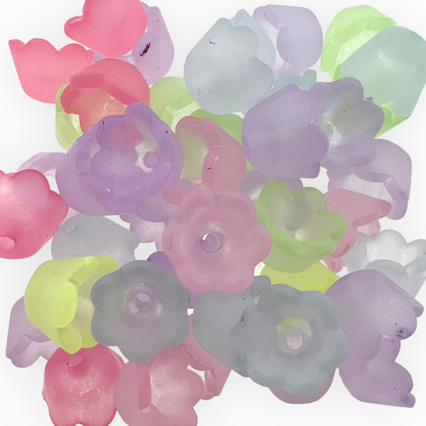 Acryl Frosted gekleurde bloemen 9x9x6mm- 40 stuks-Kralen-Kraaltjes van Renate