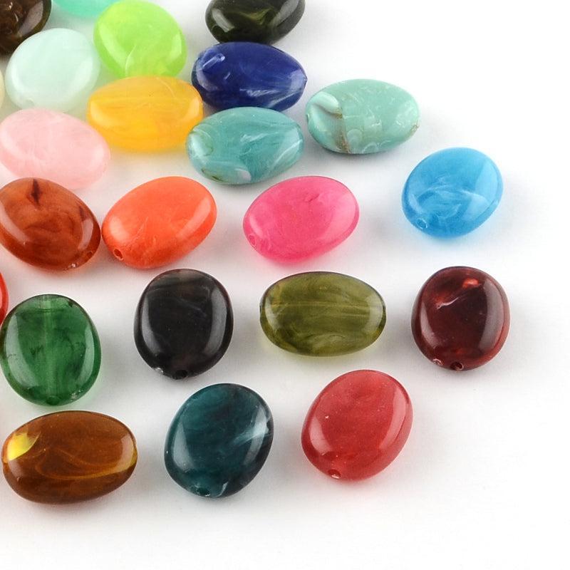 Acryl Gemstone multicolor 19x15x7mm-per 8 stuks-Kralen-Kraaltjes van Renate