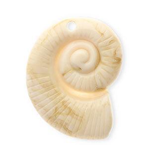 Acryl Hanger Schelp Beige-bruin 70mm - per stuk-Bedels-Kraaltjes van Renate