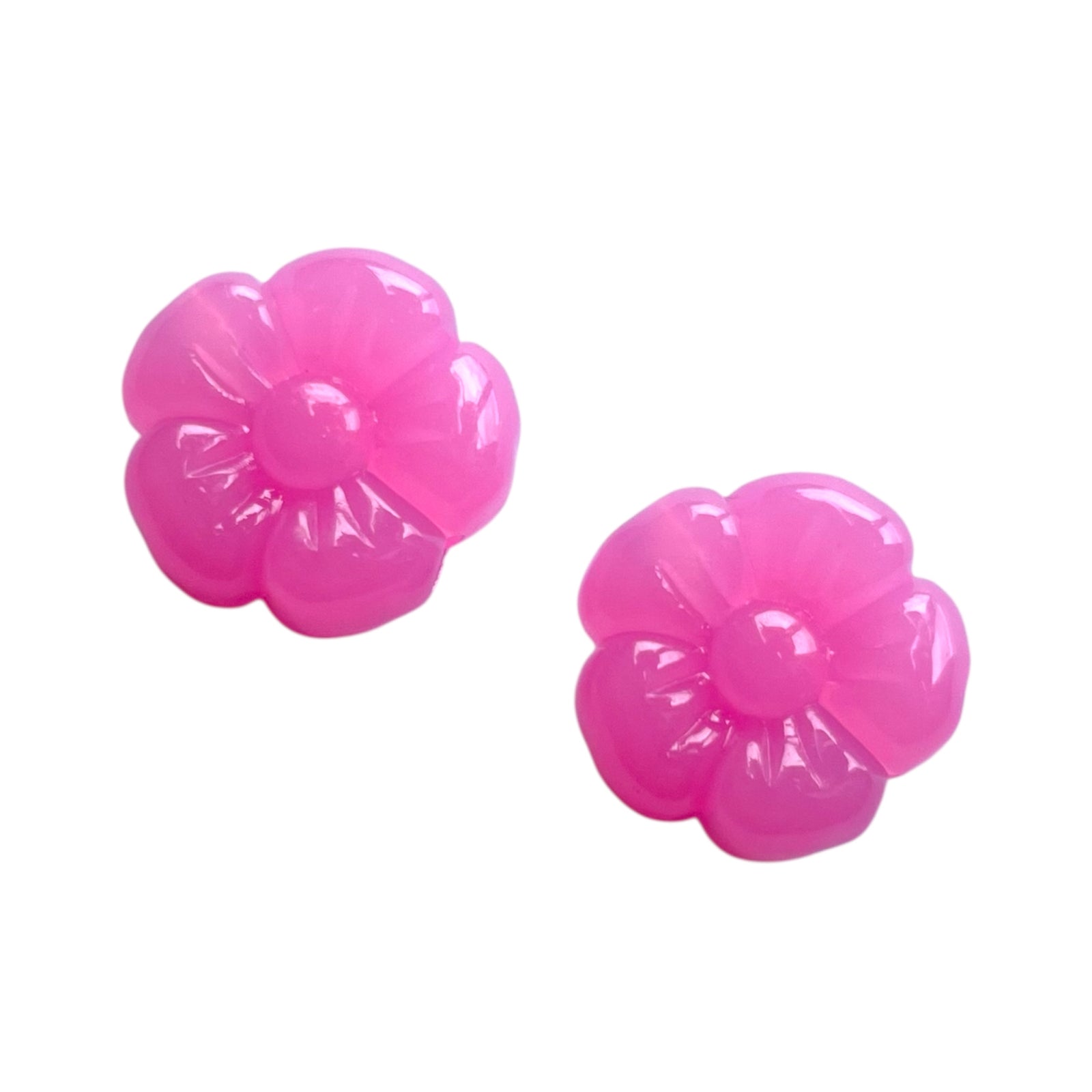 Acryl Jelly Bloem Donker Roze 18.7mm - per stuk-Kralen-Kraaltjes van Renate