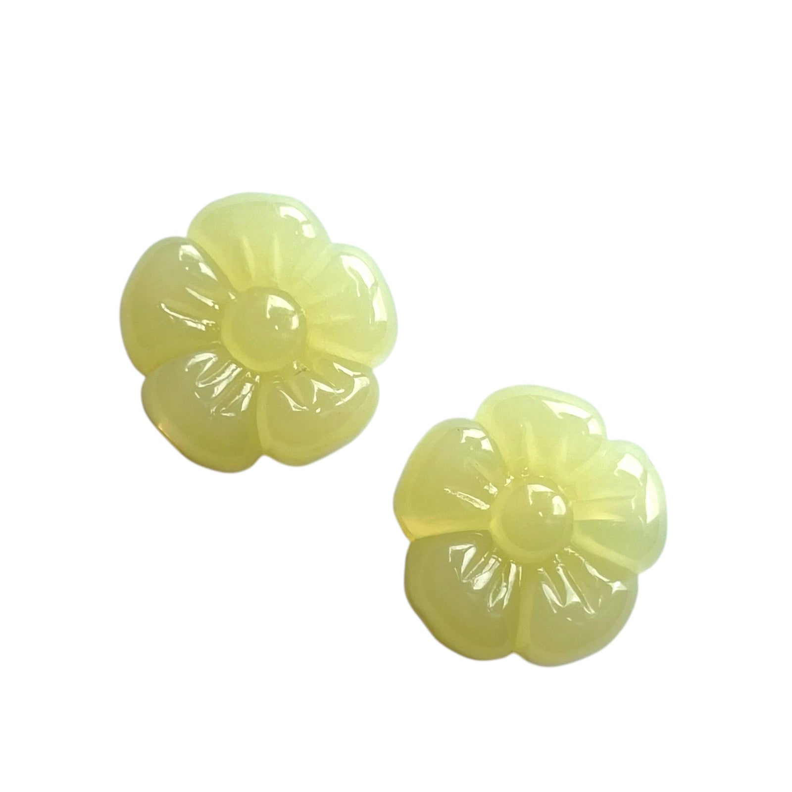 Acryl Jelly Bloem Geel 18.7mm - per stuk-Kralen-Kraaltjes van Renate