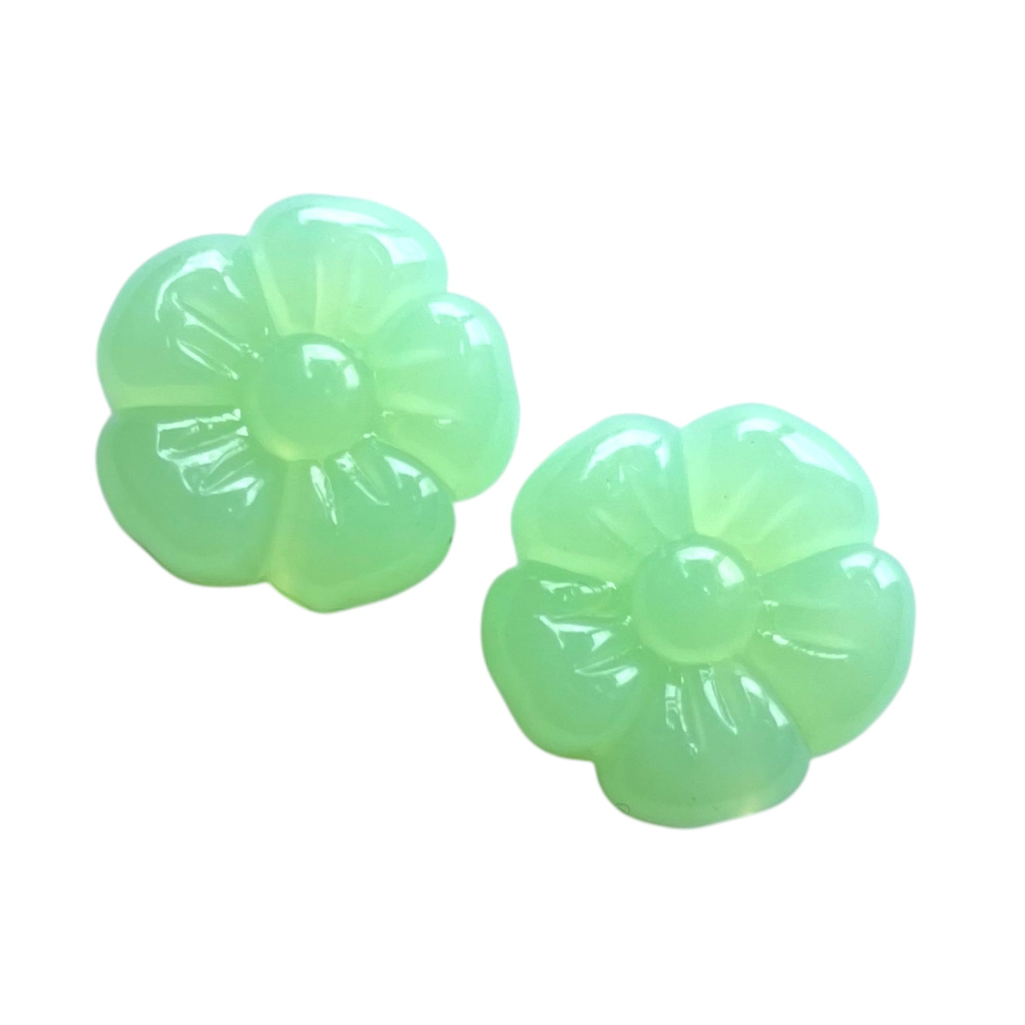 Acryl Jelly Bloem Groen 18.7mm - per stuk-Kralen-Kraaltjes van Renate