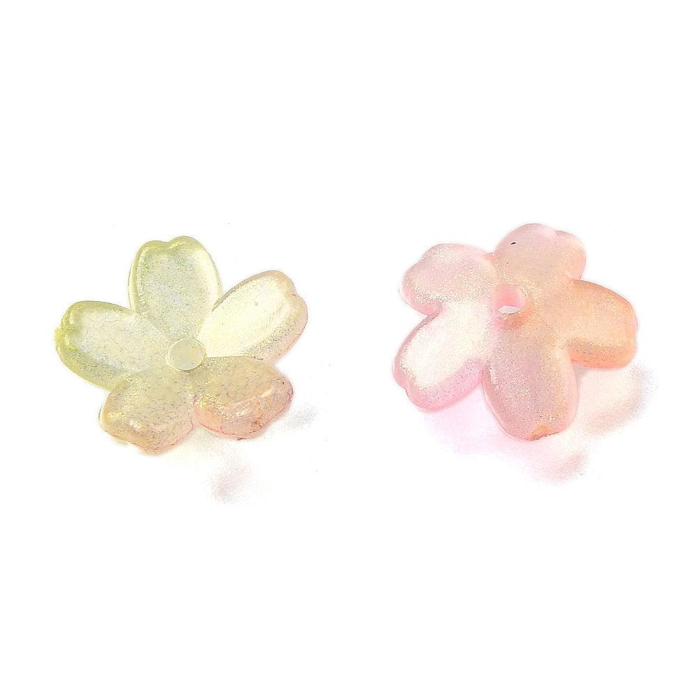 Acryl Kraaldop Bloem Multicolor 11mm - ±25 stuks-Kralen-Kraaltjes van Renate