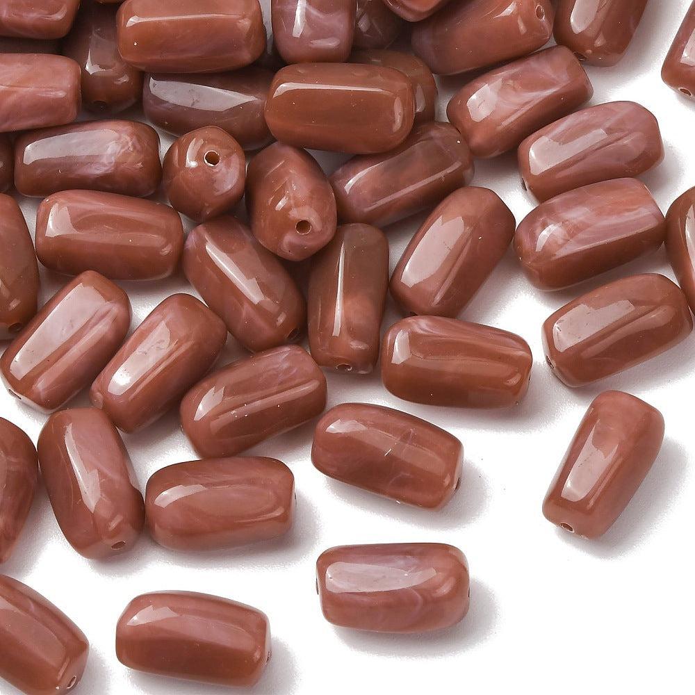 Acryl Kraal Edelsteen Look Facet Kolom Sienna 24.5x13.5mm - per stuk