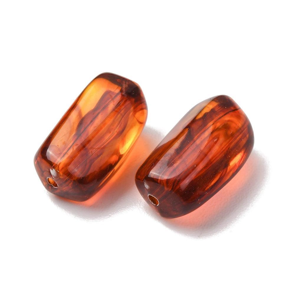 Acryl Kraal Edelsteen Look Facet Tube Bruin 25x14mm - per stuk-Kralen-Kraaltjes van Renate