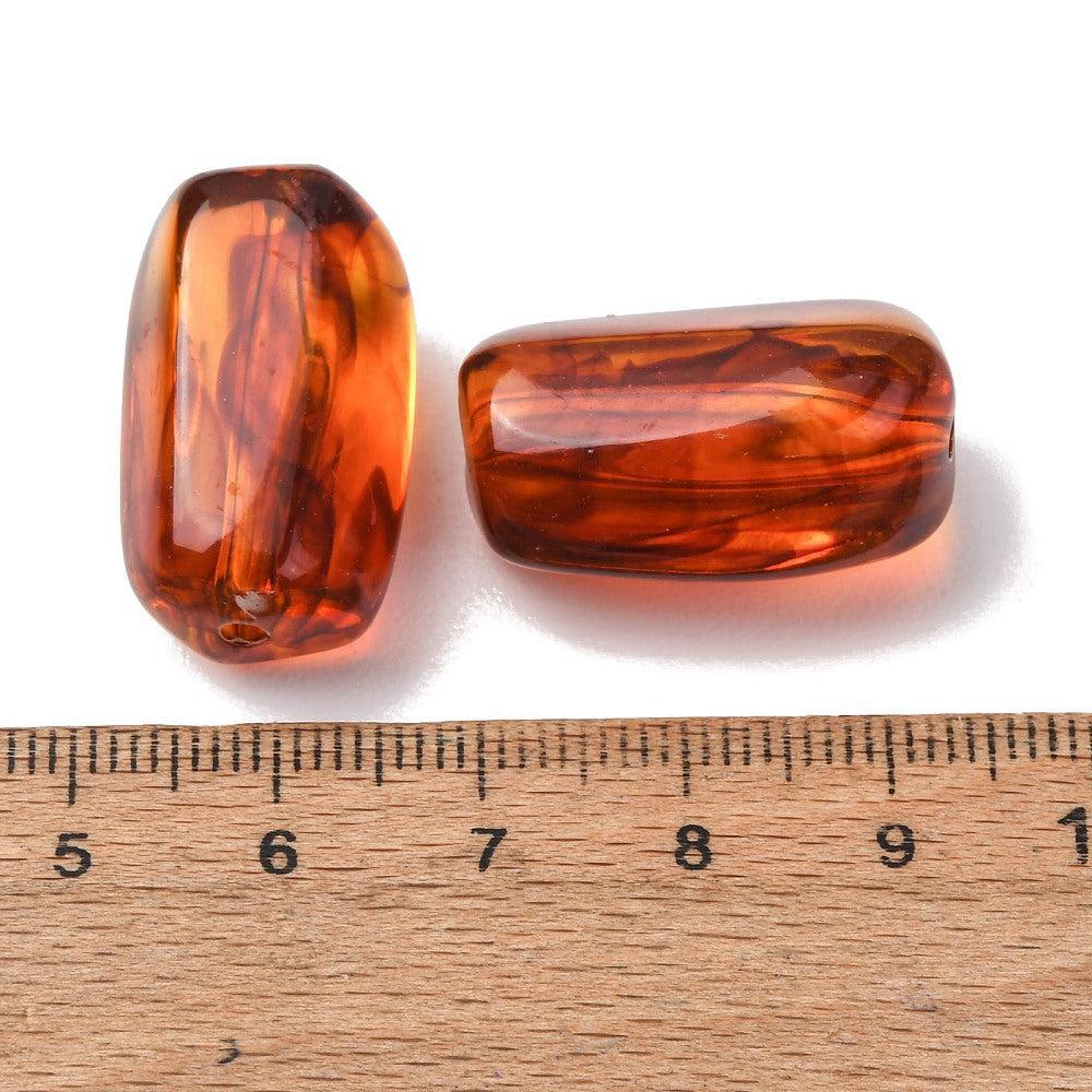 Acryl Kraal Edelsteen Look Facet Tube Bruin 25x14mm - per stuk-Kralen-Kraaltjes van Renate