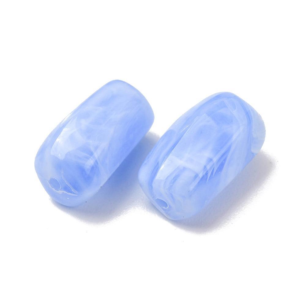Acryl Kraal Edelsteen Look Facet Tube Helderblauw 25x14mm - per stuk-Kralen-Kraaltjes van Renate