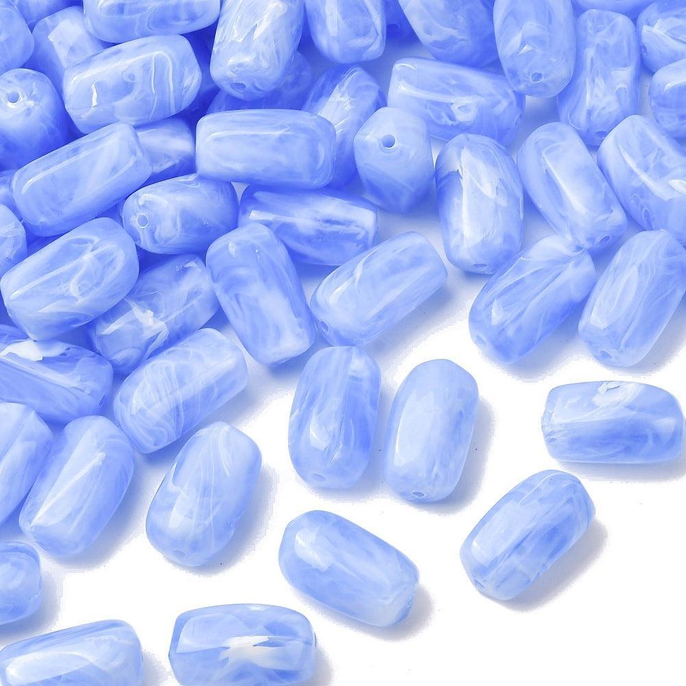Acryl Kraal Edelsteen Look Facet Tube Helderblauw 25x14mm - per stuk-Kralen-Kraaltjes van Renate